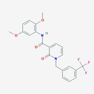 molecular formula C22H19F3N2O4 B6546797 N-(2,5-dimethoxyphenyl)-2-oxo-1-{[3-(trifluoromethyl)phenyl]methyl}-1,2-dihydropyridine-3-carboxamide CAS No. 946378-56-9