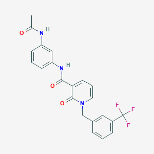 molecular formula C22H18F3N3O3 B6546803 N-(3-acetamidophenyl)-2-oxo-1-{[3-(trifluoromethyl)phenyl]methyl}-1,2-dihydropyridine-3-carboxamide CAS No. 946331-49-3
