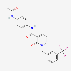 molecular formula C22H18F3N3O3 B6546809 N-(4-acetamidophenyl)-2-oxo-1-{[3-(trifluoromethyl)phenyl]methyl}-1,2-dihydropyridine-3-carboxamide CAS No. 946221-66-5