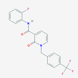 molecular formula C20H14F4N2O2 B6546819 N-(2-fluorophenyl)-2-oxo-1-{[4-(trifluoromethyl)phenyl]methyl}-1,2-dihydropyridine-3-carboxamide CAS No. 946379-32-4