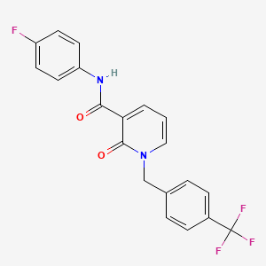 molecular formula C20H14F4N2O2 B6546827 N-(4-fluorophenyl)-2-oxo-1-{[4-(trifluoromethyl)phenyl]methyl}-1,2-dihydropyridine-3-carboxamide CAS No. 946222-90-8