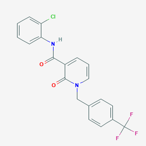 molecular formula C20H14ClF3N2O2 B6546834 N-(2-chlorophenyl)-2-oxo-1-{[4-(trifluoromethyl)phenyl]methyl}-1,2-dihydropyridine-3-carboxamide CAS No. 946332-35-0