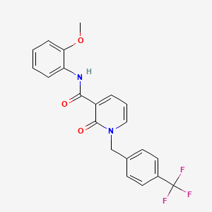 molecular formula C21H17F3N2O3 B6546842 N-(2-methoxyphenyl)-2-oxo-1-{[4-(trifluoromethyl)phenyl]methyl}-1,2-dihydropyridine-3-carboxamide CAS No. 946379-38-0