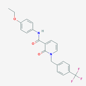 molecular formula C22H19F3N2O3 B6546845 N-(4-ethoxyphenyl)-2-oxo-1-{[4-(trifluoromethyl)phenyl]methyl}-1,2-dihydropyridine-3-carboxamide CAS No. 946222-99-7