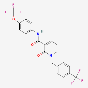 molecular formula C21H14F6N2O3 B6546848 2-oxo-N-[4-(trifluoromethoxy)phenyl]-1-{[4-(trifluoromethyl)phenyl]methyl}-1,2-dihydropyridine-3-carboxamide CAS No. 946379-41-5