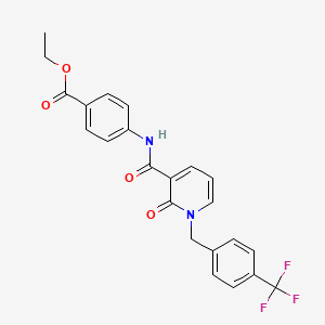 molecular formula C23H19F3N2O4 B6546854 ethyl 4-(2-oxo-1-{[4-(trifluoromethyl)phenyl]methyl}-1,2-dihydropyridine-3-amido)benzoate CAS No. 946255-64-7