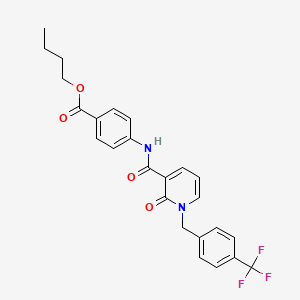 molecular formula C25H23F3N2O4 B6546873 butyl 4-(2-oxo-1-{[4-(trifluoromethyl)phenyl]methyl}-1,2-dihydropyridine-3-amido)benzoate CAS No. 946379-47-1