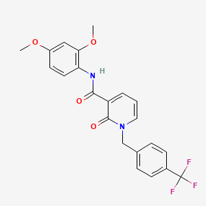 molecular formula C22H19F3N2O4 B6546889 N-(2,4-dimethoxyphenyl)-2-oxo-1-{[4-(trifluoromethyl)phenyl]methyl}-1,2-dihydropyridine-3-carboxamide CAS No. 946255-76-1