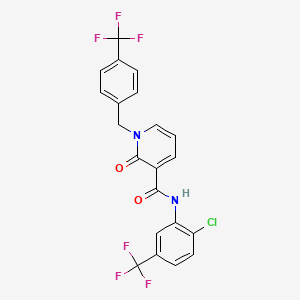 N-[2-chloro-5-(trifluoromethyl)phenyl]-2-oxo-1-{[4-(trifluoromethyl)phenyl]methyl}-1,2-dihydropyridine-3-carboxamide