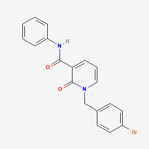 molecular formula C19H15BrN2O2 B6546945 1-[(4-bromophenyl)methyl]-2-oxo-N-phenyl-1,2-dihydropyridine-3-carboxamide CAS No. 946223-35-4