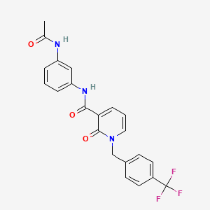 molecular formula C22H18F3N3O3 B6546949 N-(3-acetamidophenyl)-2-oxo-1-{[4-(trifluoromethyl)phenyl]methyl}-1,2-dihydropyridine-3-carboxamide CAS No. 946223-31-0