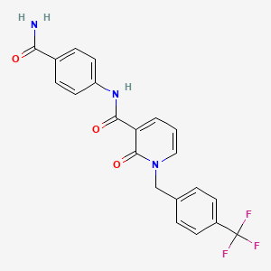 N-(4-carbamoylphenyl)-2-oxo-1-{[4-(trifluoromethyl)phenyl]methyl}-1,2-dihydropyridine-3-carboxamide