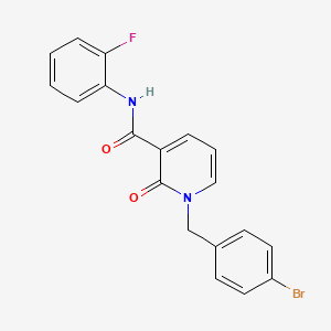 molecular formula C19H14BrFN2O2 B6546958 1-[(4-bromophenyl)methyl]-N-(2-fluorophenyl)-2-oxo-1,2-dihydropyridine-3-carboxamide CAS No. 946379-74-4