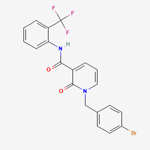 molecular formula C20H14BrF3N2O2 B6546968 1-[(4-bromophenyl)methyl]-2-oxo-N-[2-(trifluoromethyl)phenyl]-1,2-dihydropyridine-3-carboxamide CAS No. 946332-90-7