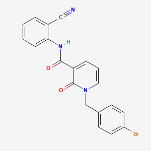 molecular formula C20H14BrN3O2 B6546985 1-[(4-bromophenyl)methyl]-N-(2-cyanophenyl)-2-oxo-1,2-dihydropyridine-3-carboxamide CAS No. 946256-10-6