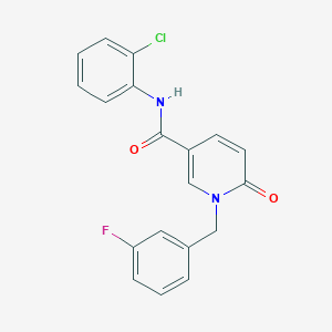 molecular formula C19H14ClFN2O2 B6547048 N-(2-chlorophenyl)-1-[(3-fluorophenyl)methyl]-6-oxo-1,6-dihydropyridine-3-carboxamide CAS No. 946256-46-8