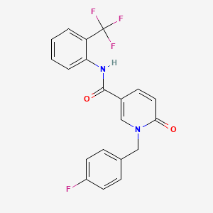 molecular formula C20H14F4N2O2 B6547087 1-[(4-fluorophenyl)methyl]-6-oxo-N-[2-(trifluoromethyl)phenyl]-1,6-dihydropyridine-3-carboxamide CAS No. 946333-58-0