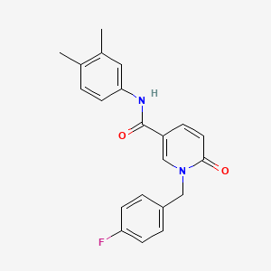 molecular formula C21H19FN2O2 B6547124 N-(3,4-dimethylphenyl)-1-[(4-fluorophenyl)methyl]-6-oxo-1,6-dihydropyridine-3-carboxamide CAS No. 946380-57-0