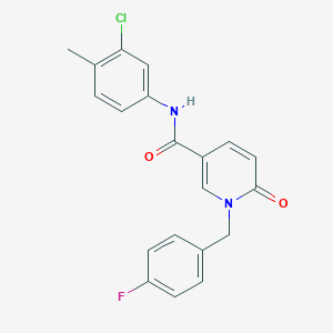 molecular formula C20H16ClFN2O2 B6547141 N-(3-chloro-4-methylphenyl)-1-[(4-fluorophenyl)methyl]-6-oxo-1,6-dihydropyridine-3-carboxamide CAS No. 946380-61-6