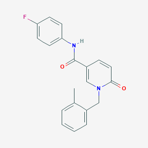molecular formula C20H17FN2O2 B6547150 N-(4-fluorophenyl)-1-[(2-methylphenyl)methyl]-6-oxo-1,6-dihydropyridine-3-carboxamide CAS No. 946380-73-0