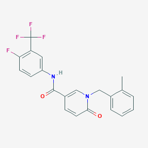 molecular formula C21H16F4N2O2 B6547168 N-[4-fluoro-3-(trifluoromethyl)phenyl]-1-[(2-methylphenyl)methyl]-6-oxo-1,6-dihydropyridine-3-carboxamide CAS No. 946224-85-7