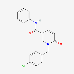 molecular formula C19H15ClN2O2 B6547187 1-[(4-chlorophenyl)methyl]-6-oxo-N-phenyl-1,6-dihydropyridine-3-carboxamide CAS No. 946309-47-3