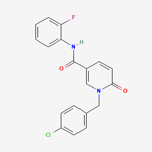 molecular formula C19H14ClFN2O2 B6547189 1-[(4-chlorophenyl)methyl]-N-(2-fluorophenyl)-6-oxo-1,6-dihydropyridine-3-carboxamide CAS No. 946309-51-9