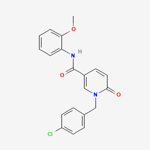 molecular formula C20H17ClN2O3 B6547191 1-[(4-chlorophenyl)methyl]-N-(2-methoxyphenyl)-6-oxo-1,6-dihydropyridine-3-carboxamide CAS No. 946309-55-3