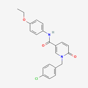 molecular formula C21H19ClN2O3 B6547198 1-[(4-chlorophenyl)methyl]-N-(4-ethoxyphenyl)-6-oxo-1,6-dihydropyridine-3-carboxamide CAS No. 946309-59-7