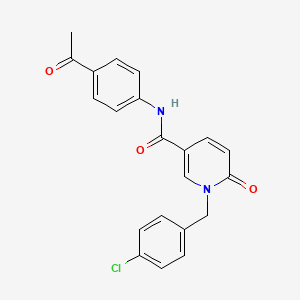 molecular formula C21H17ClN2O3 B6547209 N-(4-acetylphenyl)-1-[(4-chlorophenyl)methyl]-6-oxo-1,6-dihydropyridine-3-carboxamide CAS No. 946228-67-7