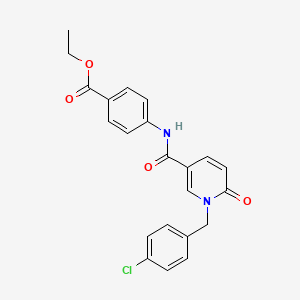 molecular formula C22H19ClN2O4 B6547216 ethyl 4-{1-[(4-chlorophenyl)methyl]-6-oxo-1,6-dihydropyridine-3-amido}benzoate CAS No. 946361-35-9