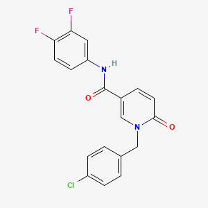 molecular formula C19H13ClF2N2O2 B6547220 1-[(4-chlorophenyl)methyl]-N-(3,4-difluorophenyl)-6-oxo-1,6-dihydropyridine-3-carboxamide CAS No. 946361-39-3