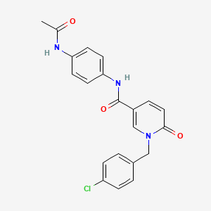 molecular formula C21H18ClN3O3 B6547242 1-[(4-chlorophenyl)methyl]-N-(4-acetamidophenyl)-6-oxo-1,6-dihydropyridine-3-carboxamide CAS No. 946361-55-3