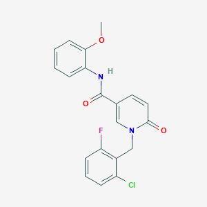 molecular formula C20H16ClFN2O3 B6547271 1-[(2-chloro-6-fluorophenyl)methyl]-N-(2-methoxyphenyl)-6-oxo-1,6-dihydropyridine-3-carboxamide CAS No. 946229-03-4