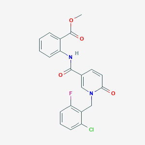 molecular formula C21H16ClFN2O4 B6547281 methyl 2-{1-[(2-chloro-6-fluorophenyl)methyl]-6-oxo-1,6-dihydropyridine-3-amido}benzoate CAS No. 946278-44-0