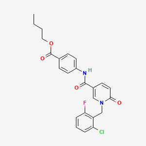 molecular formula C24H22ClFN2O4 B6547285 butyl 4-{1-[(2-chloro-6-fluorophenyl)methyl]-6-oxo-1,6-dihydropyridine-3-amido}benzoate CAS No. 946310-07-2