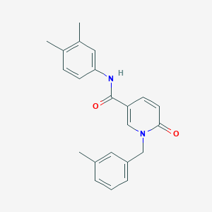 molecular formula C22H22N2O2 B6547345 N-(3,4-dimethylphenyl)-1-[(3-methylphenyl)methyl]-6-oxo-1,6-dihydropyridine-3-carboxamide CAS No. 946229-63-6