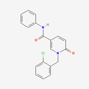 molecular formula C19H15ClN2O2 B6547353 1-[(2-chlorophenyl)methyl]-6-oxo-N-phenyl-1,6-dihydropyridine-3-carboxamide CAS No. 946310-57-2