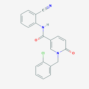 molecular formula C20H14ClN3O2 B6547377 1-[(2-chlorophenyl)methyl]-N-(2-cyanophenyl)-6-oxo-1,6-dihydropyridine-3-carboxamide CAS No. 946310-69-6