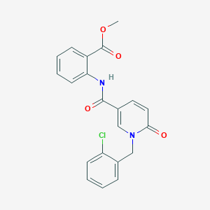molecular formula C21H17ClN2O4 B6547383 methyl 2-{1-[(2-chlorophenyl)methyl]-6-oxo-1,6-dihydropyridine-3-amido}benzoate CAS No. 946310-73-2