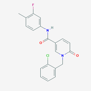 molecular formula C20H16ClFN2O2 B6547393 1-[(2-chlorophenyl)methyl]-N-(3-fluoro-4-methylphenyl)-6-oxo-1,6-dihydropyridine-3-carboxamide CAS No. 946229-94-3