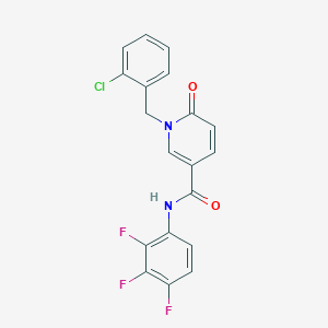 molecular formula C19H12ClF3N2O2 B6547406 1-[(2-chlorophenyl)methyl]-6-oxo-N-(2,3,4-trifluorophenyl)-1,6-dihydropyridine-3-carboxamide CAS No. 946279-27-2