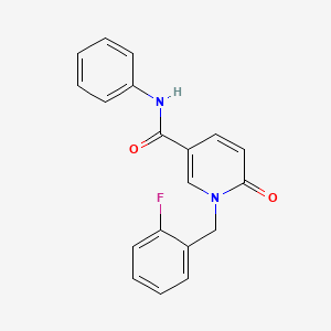 molecular formula C19H15FN2O2 B6547449 1-[(2-fluorophenyl)methyl]-6-oxo-N-phenyl-1,6-dihydropyridine-3-carboxamide CAS No. 946311-31-5