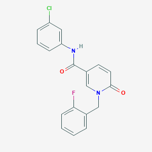 molecular formula C19H14ClFN2O2 B6547482 N-(3-chlorophenyl)-1-[(2-fluorophenyl)methyl]-6-oxo-1,6-dihydropyridine-3-carboxamide CAS No. 946279-76-1
