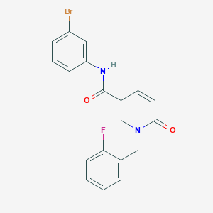 molecular formula C19H14BrFN2O2 B6547487 N-(3-bromophenyl)-1-[(2-fluorophenyl)methyl]-6-oxo-1,6-dihydropyridine-3-carboxamide CAS No. 946230-63-3