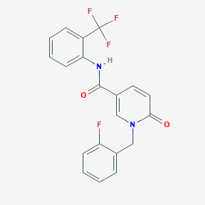 molecular formula C20H14F4N2O2 B6547498 1-[(2-fluorophenyl)methyl]-6-oxo-N-[2-(trifluoromethyl)phenyl]-1,6-dihydropyridine-3-carboxamide CAS No. 946279-79-4