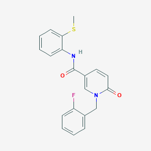 molecular formula C20H17FN2O2S B6547511 1-[(2-fluorophenyl)methyl]-N-[2-(methylsulfanyl)phenyl]-6-oxo-1,6-dihydropyridine-3-carboxamide CAS No. 946279-85-2