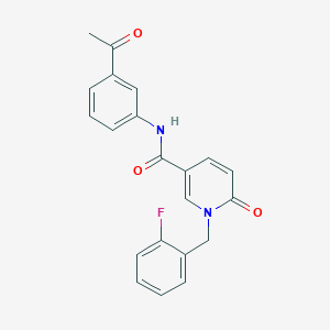 molecular formula C21H17FN2O3 B6547519 N-(3-acetylphenyl)-1-[(2-fluorophenyl)methyl]-6-oxo-1,6-dihydropyridine-3-carboxamide CAS No. 946311-49-5
