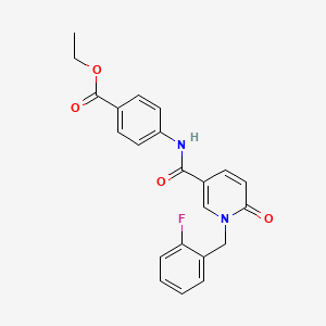 molecular formula C22H19FN2O4 B6547521 ethyl 4-{1-[(2-fluorophenyl)methyl]-6-oxo-1,6-dihydropyridine-3-amido}benzoate CAS No. 946230-76-8