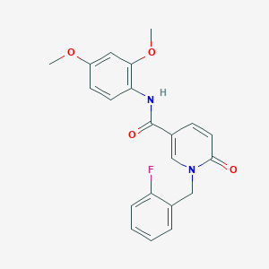 molecular formula C21H19FN2O4 B6547545 N-(2,4-dimethoxyphenyl)-1-[(2-fluorophenyl)methyl]-6-oxo-1,6-dihydropyridine-3-carboxamide CAS No. 946311-61-1